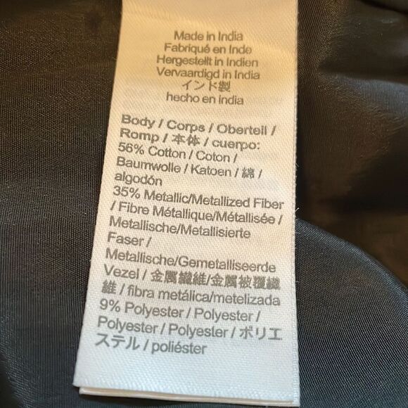 J.Crew Factory gingham Lurex tiered gold/black dress size 0 - Picture 6 of 12